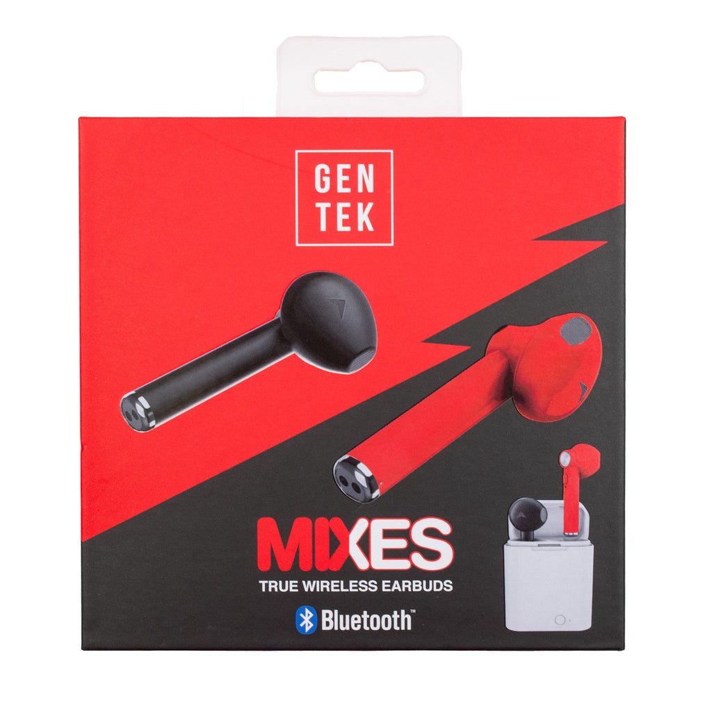 GT-14503 GenTek Mixes True Wireless Earbuds - Red - Black