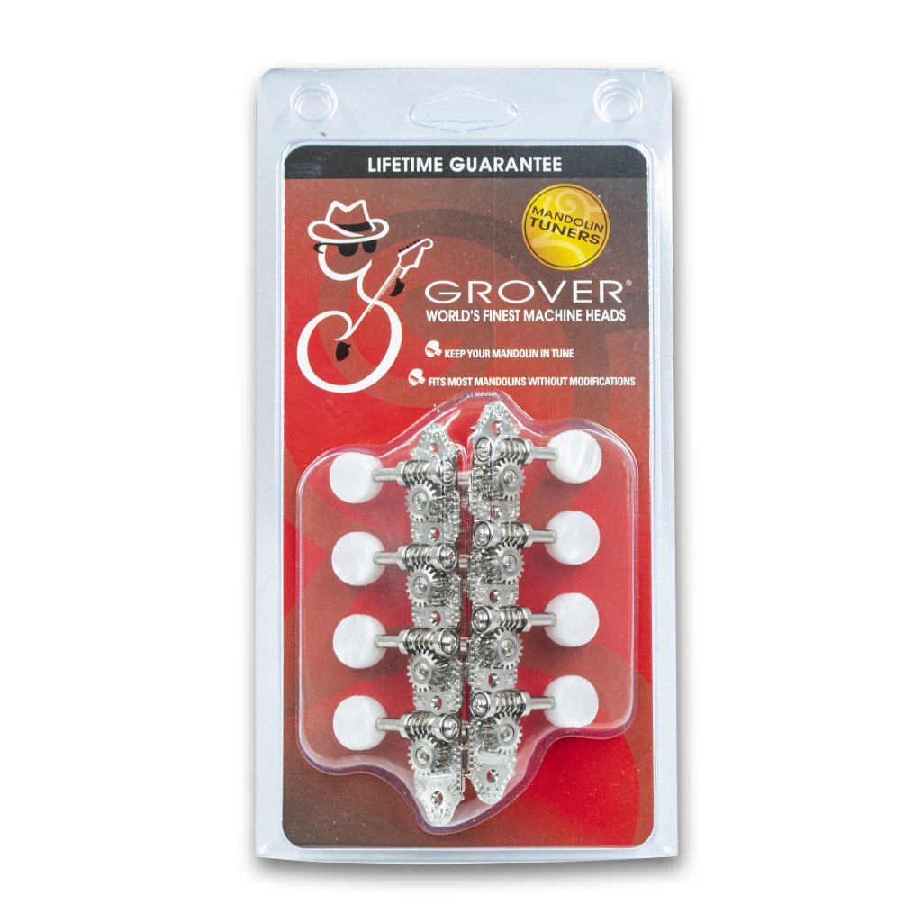 GV-409N Grover 4 X 4 In-line Mandolin Machine Tuning Heads -  Nickel