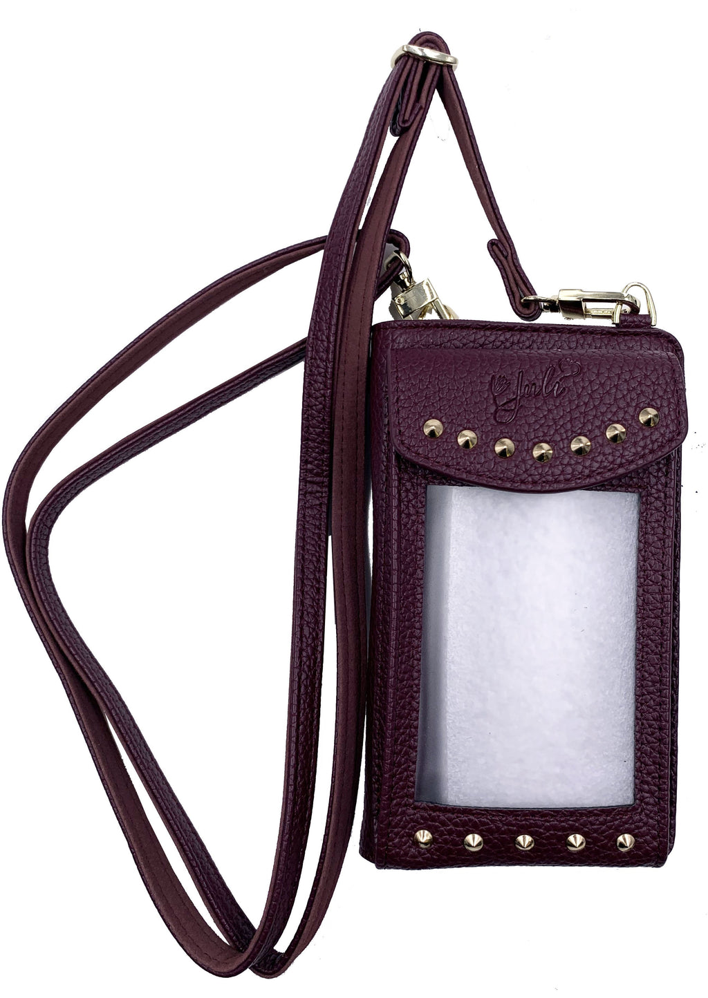 JPW2-BUR  Juli Cross-Body Wallet and Phone Storage in Burgundy Animal-Free Leather