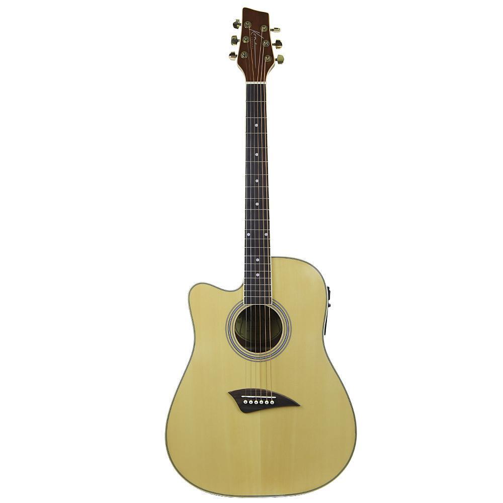 K1EL Kona K1E Series Left Handed Cutaway Acoustic Electric Guitar - Natural Gloss