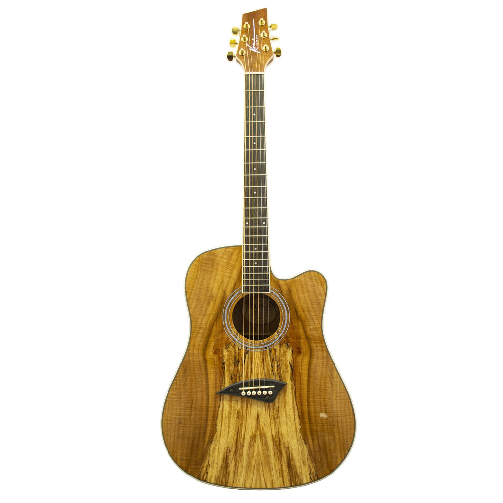 K1ESPLT Kona K1E Series Active EQ Dreadnought Acoustic Electric - Spalted Maple