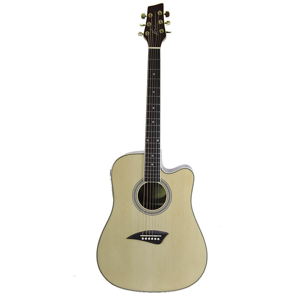 Kona K1E Series Dreadnought Cutaway Acoustic Electric Guitar - Natural