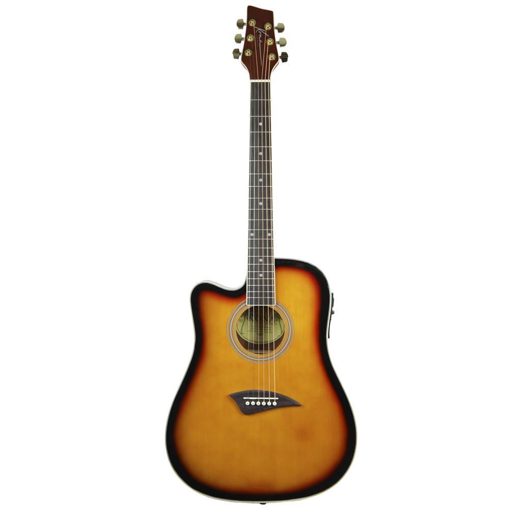 K2LTSB Kona K2 Series Left-Handed Thin Body Acoustic Electric Guitar - Tobacco Sunburst