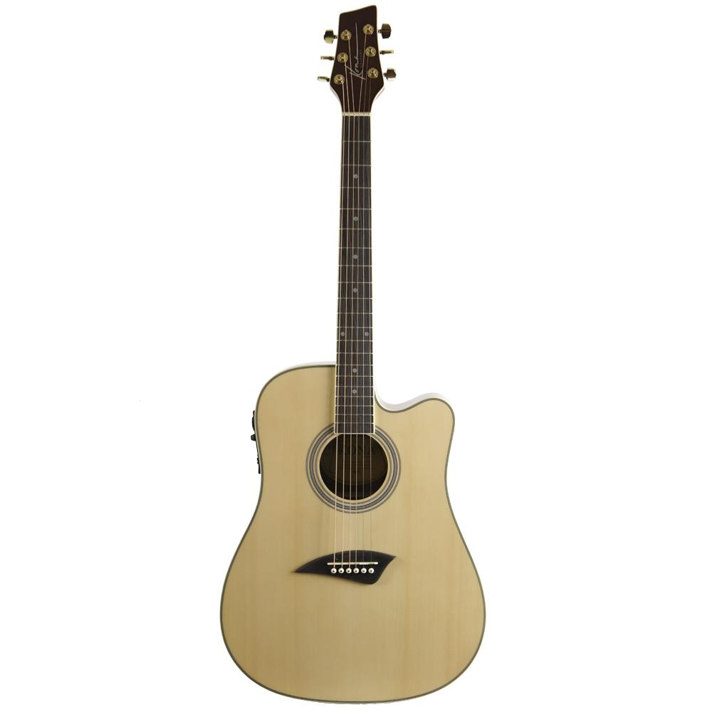 Kona K2 Series Thin Body Acoustic Electric Guitar- Natural Gloss