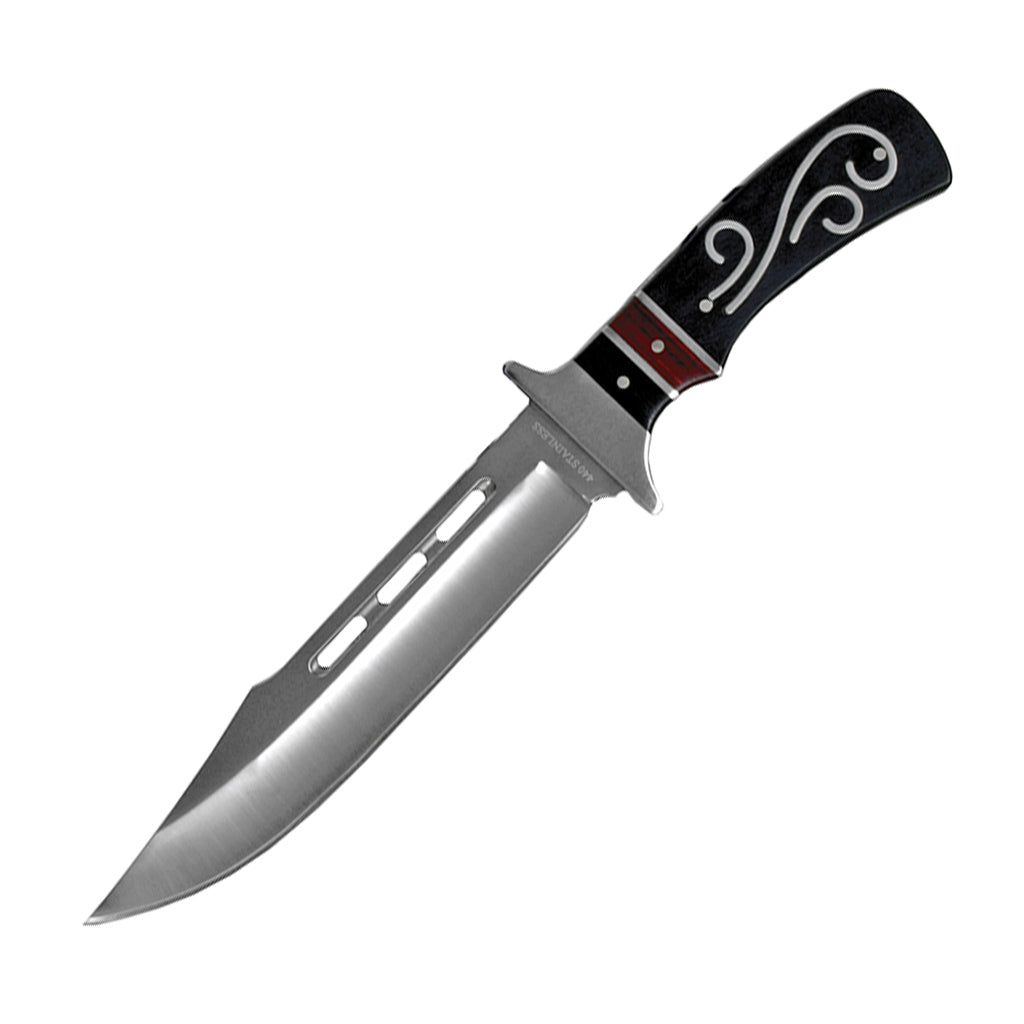 SG-KC21 12 inch Hunting Knife with Inlaid Wood Handle