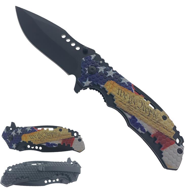 SG-KS1696WE 4.75 in Black Folding Knife We-People