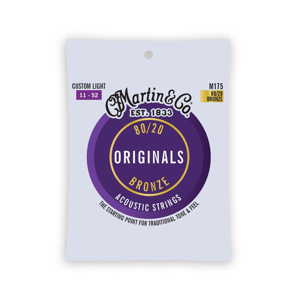 M175 Martin 80/20 Bronze Acoustic Guitar Strings Custom Light 11-52