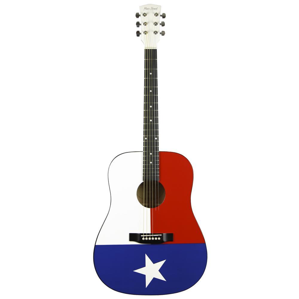 MATXF Main Street Dreadnought Acoustic Spruce Top Guitar - Texas Flag