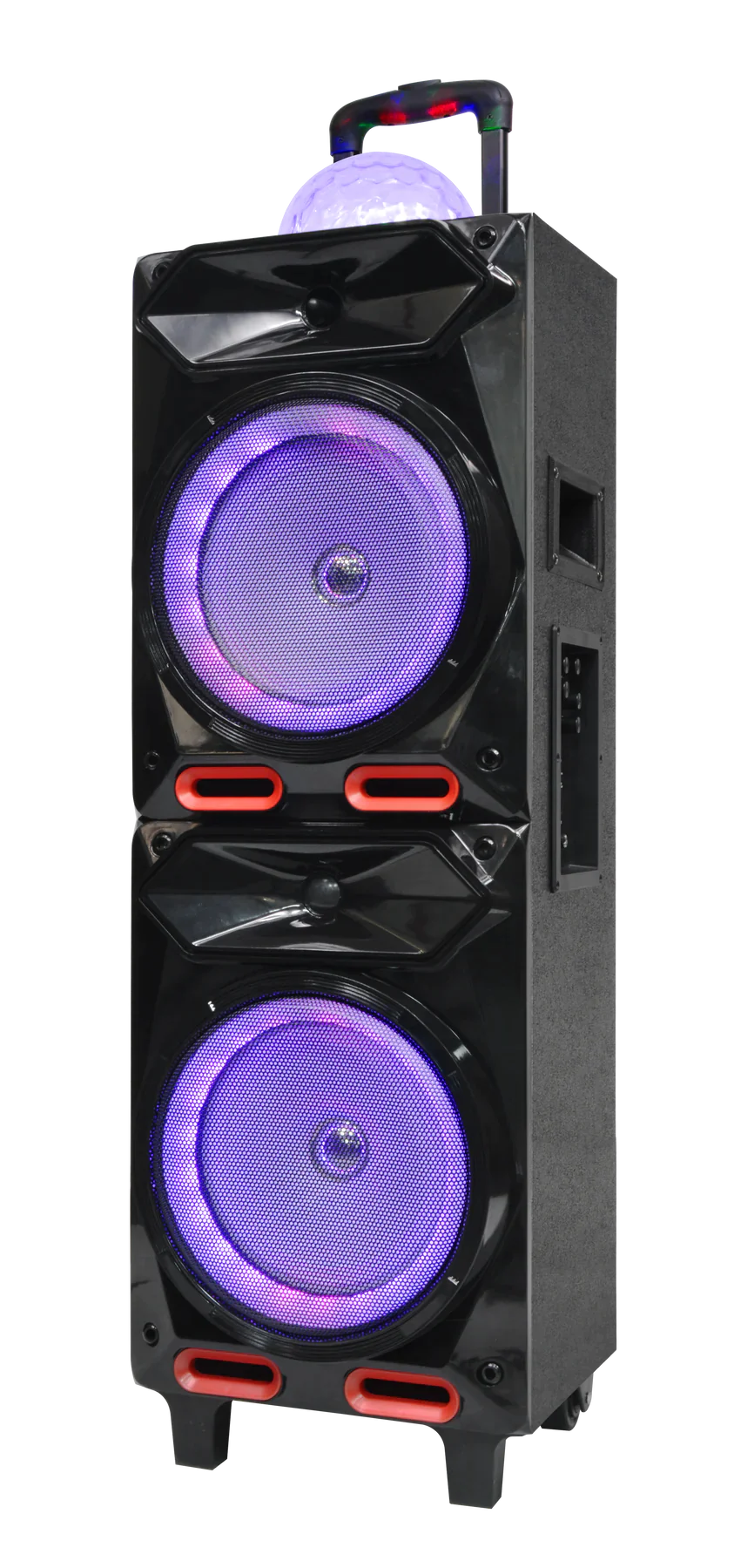 MPD6207B MaxPower 8" X 2 Rechargeable Karaoke Speaker with Disco Ball, LED lights, mic & remote