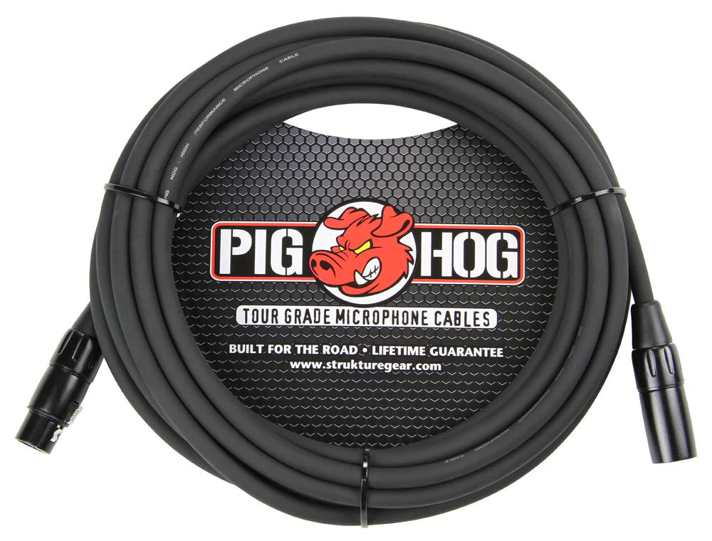 PHM20 Pig Hog Tour Grade 8MM Lo-Z Mic Cable XLR To XLR - 20 Foot