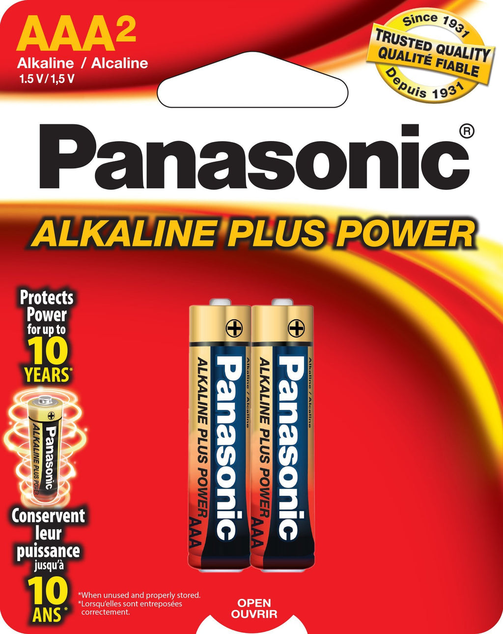 AM4BP2 Panasonic Alkaline 2 Pack AAA Batteries