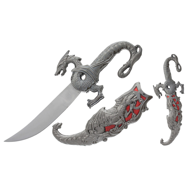 SG-KM856RD1 5in Blade Fantasy Dragon Dagger box Red