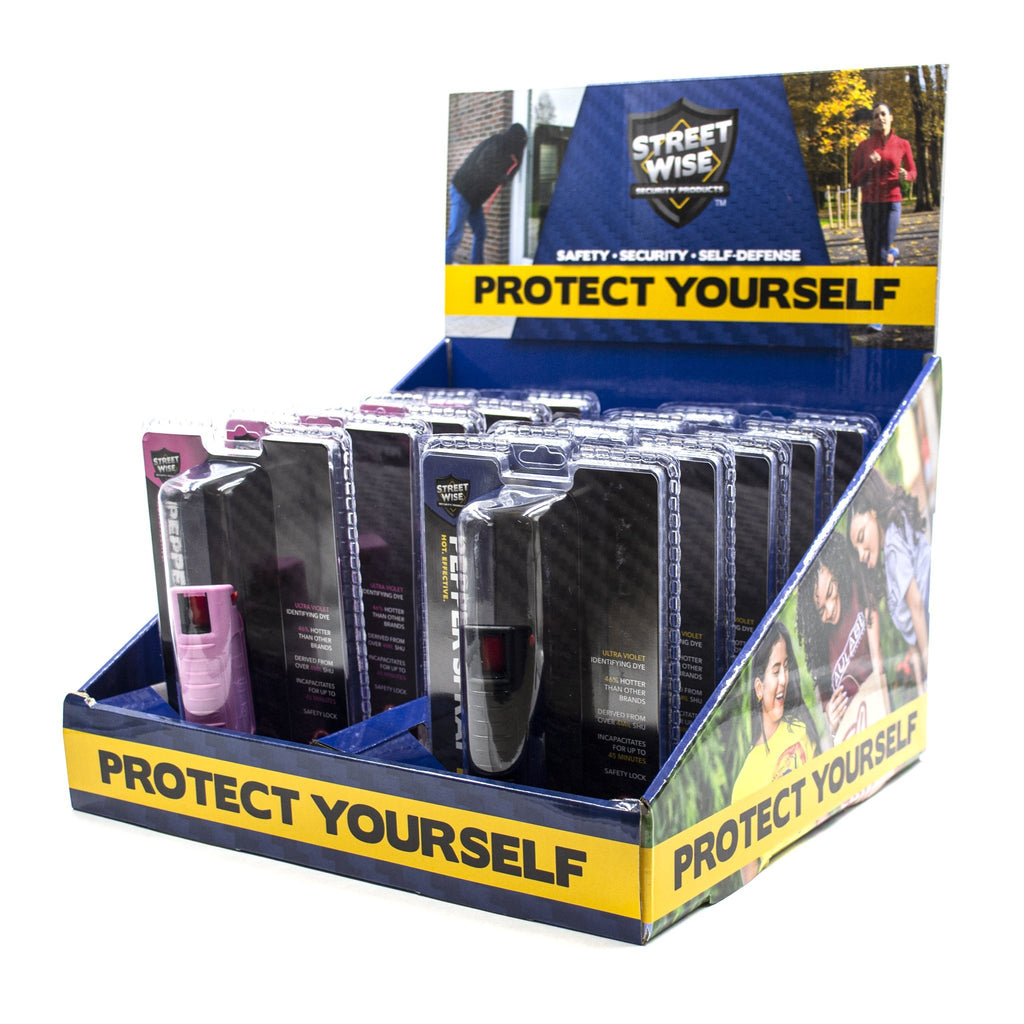 SWAPCD20 Countertop Display 20 Assorted Street Wise SW3H Pepper Spray