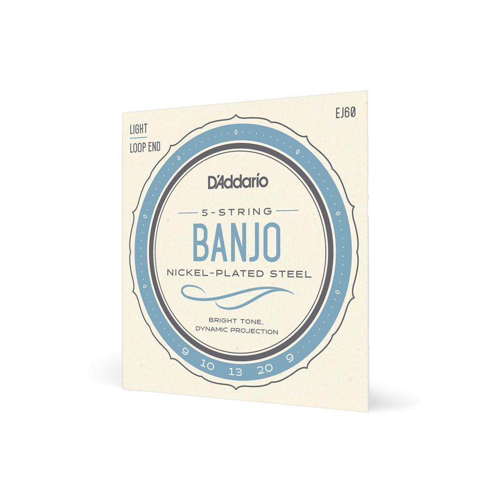 EJ60 D'Addario Banjo Strings, Nickel Plated Steel Wound, Lite 9-20