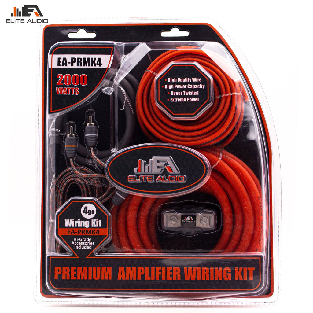 EA-PRMK4 Elite Audio Premium 4 Gauge Amp Kit with Mini ANL fuse Holder