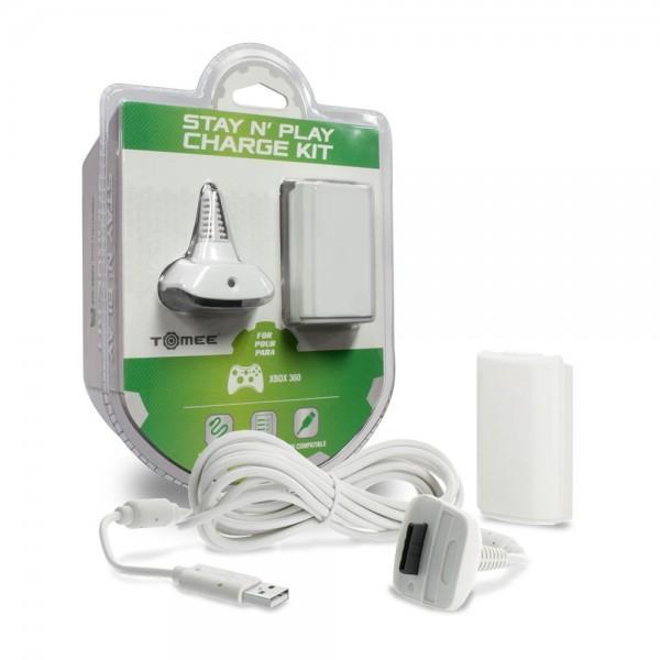 M05386WH XBOX360 Battery Charge Cable Kit White