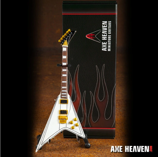 RR-086 Axe Heaven Randy Rhoads Signature White Flying V Miniature Replica