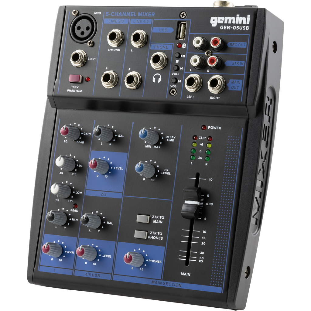 GEM-05USB 5 Channel Mixer with Bluetooth USB