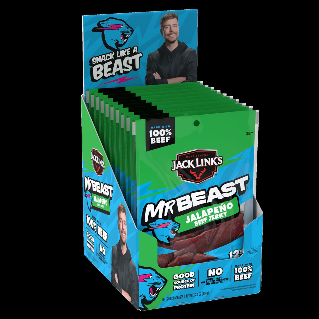 10000008451 Jack Link's 1.25oz Beef Spicy Jalapeno Jerky 10 pcs Display
