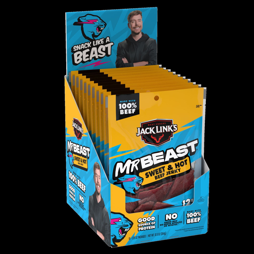 10000008341 Jack Link's Links 1.25oz Beef Sweet-Hot Jerky 10pc Counter Display
