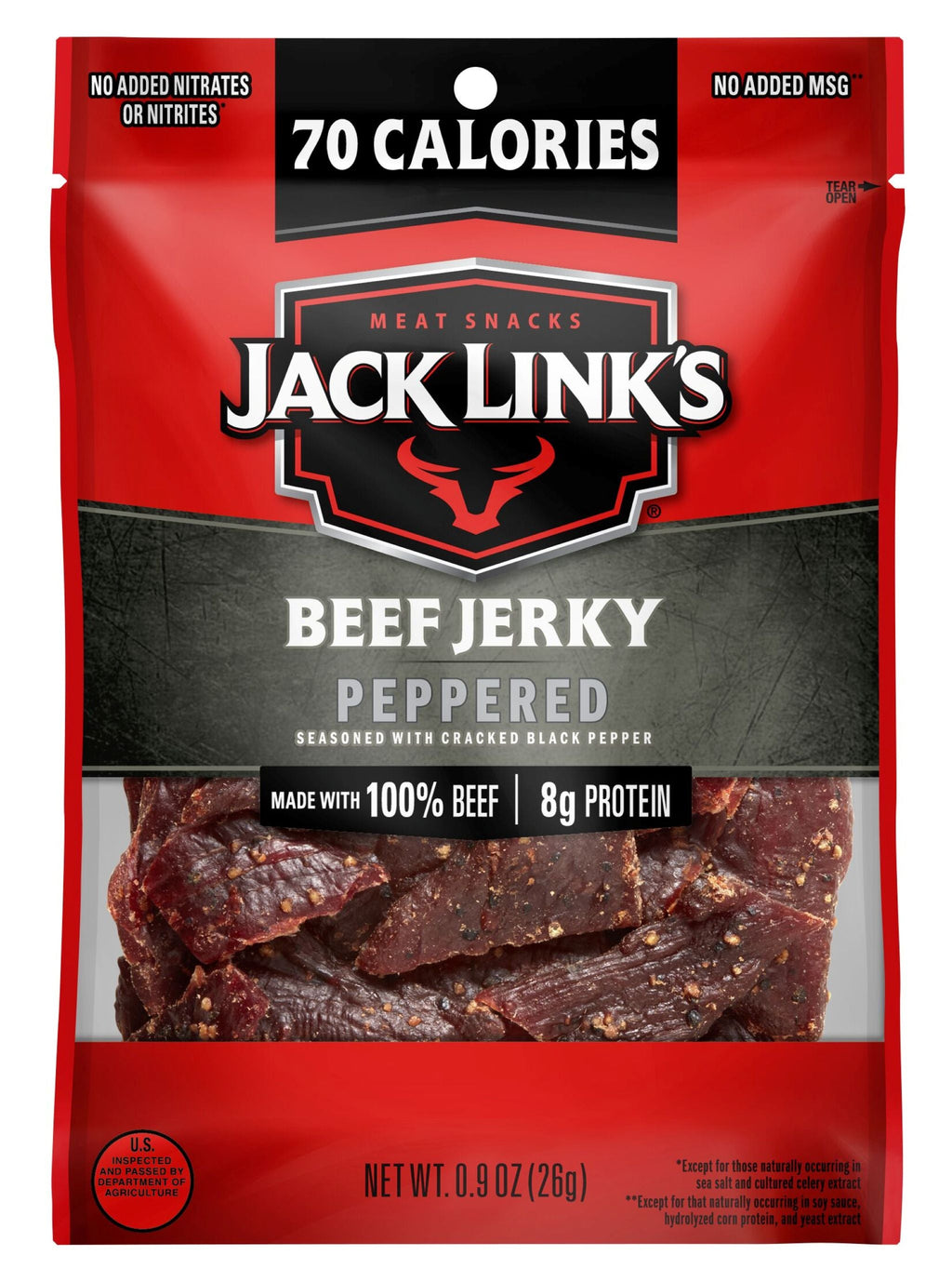 10000008267 Jack Link's Peppered Beef Jerky 0.9 oz Snack Packs