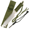 SG-KU7568GN Hunting Knife 11.25 in with Saw Blade Back and Paracord Wrapped Handle
