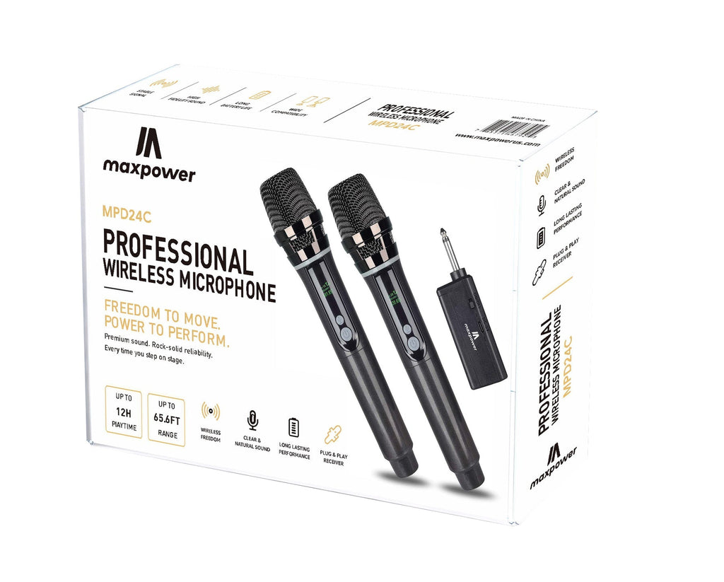 MPD24C Maxpower Dual VHF Wireless Microphones