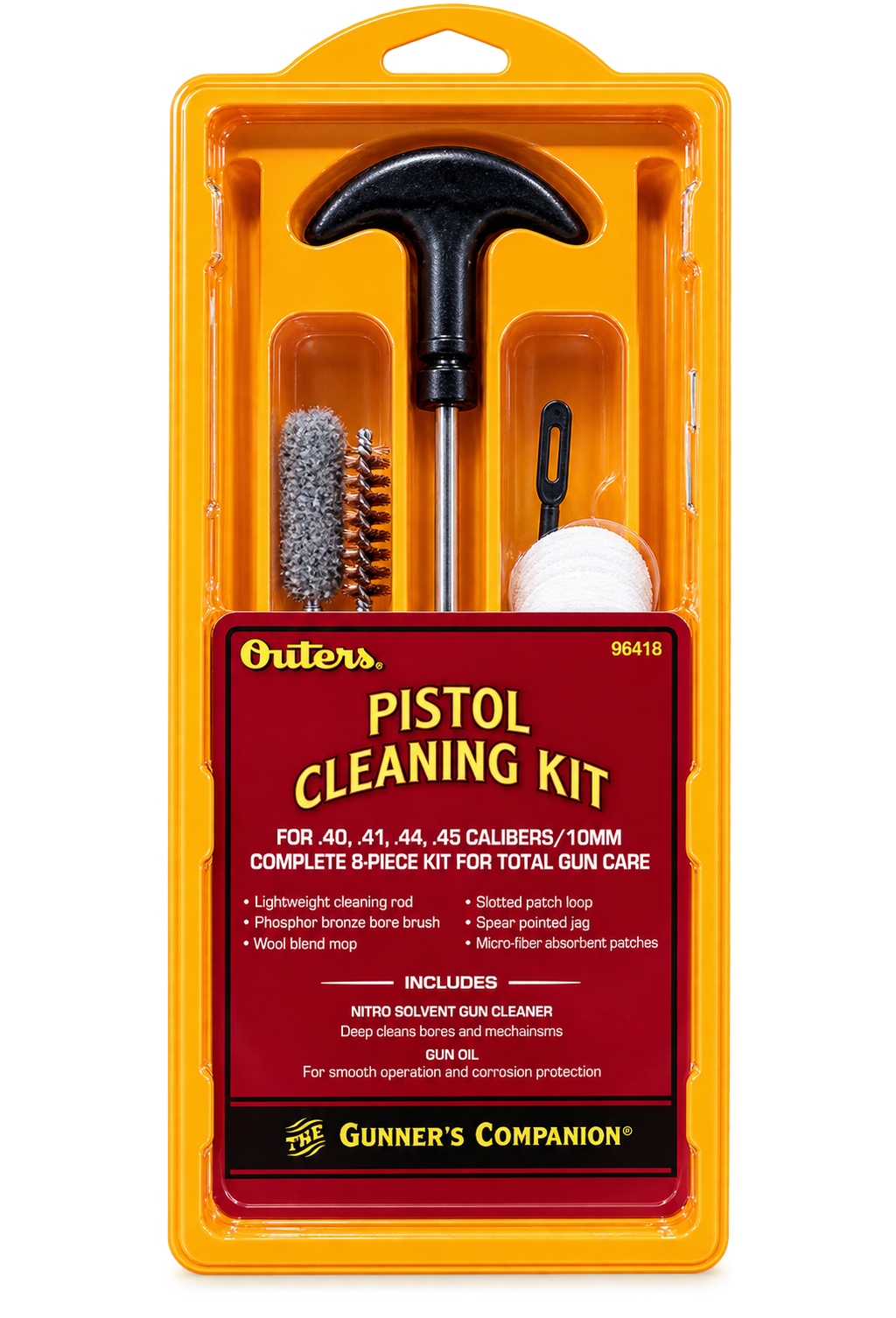 96418 Outers Gun Cleaning Kit for .40-.41-.44-.45 Caliber