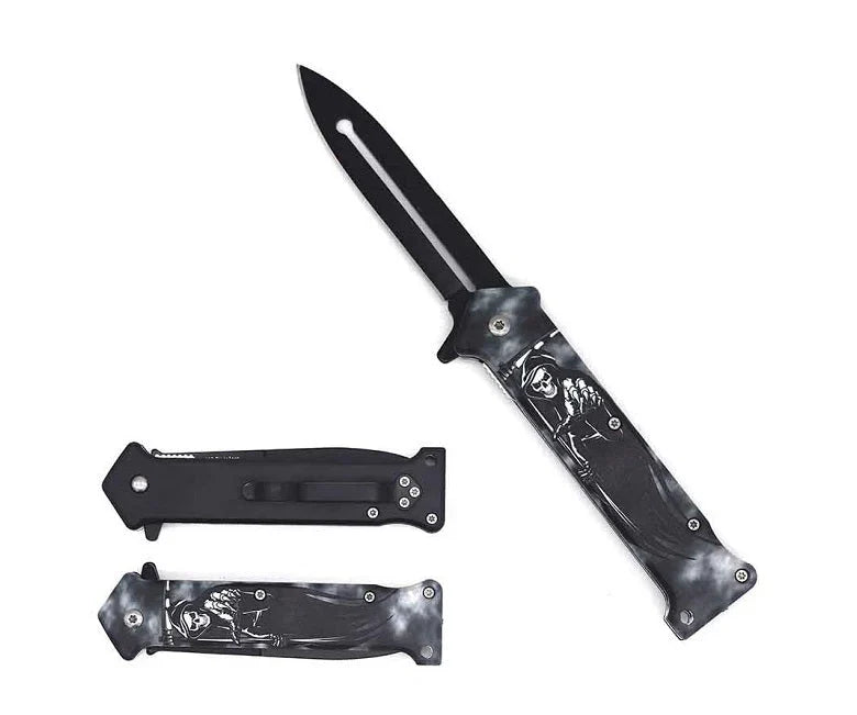 KS1024GR Spring assisted knife Grim Reaper 8in