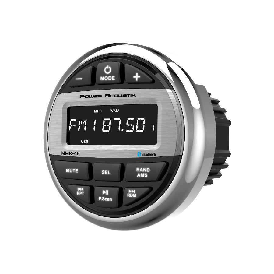 OW-MMR4B Power Acoustik Marine Head Unit w/ AM/FM, Weather, USB & Bluetooth