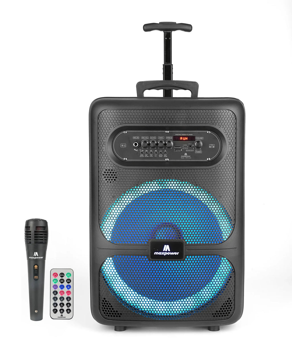 MPD1223 MaxPower 12in Portable Bluetooth Karaoke Speaker With Stand, Mic Pack And Remote