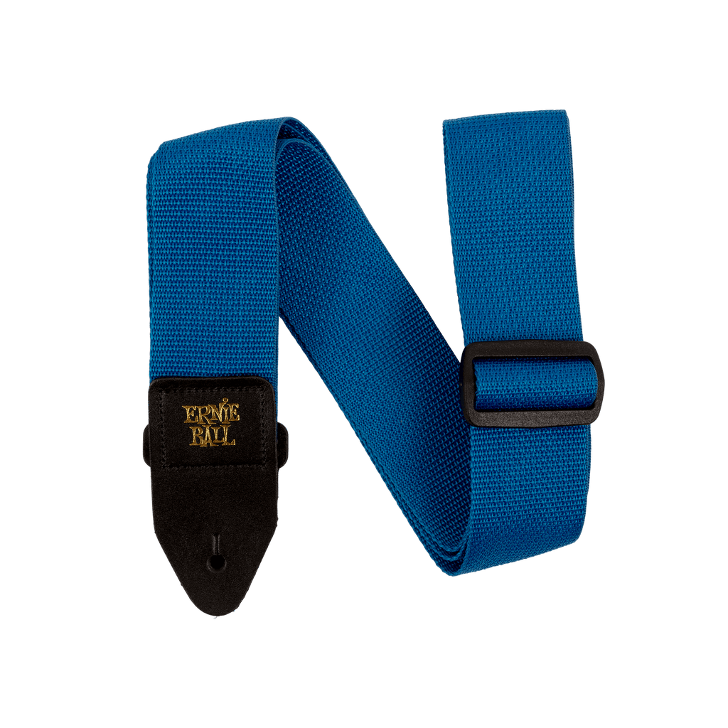 P05352 Ernie Ball Pearl Blue With Black Polypro Guitar Strap
