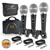 PDMICKT34 Pyle Dynamic Microphone Kit With 3 Mics And Cables