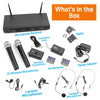 PDWM4540 Pyle 4-Ch UHF Wireless Microphone System Kit W/ 2 Handheld, 2 Lavalier and 2 Headset Mics