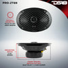 PRO-ZT69 DS18 6x9 Mid Coaxial w Bullet Tweet 200w