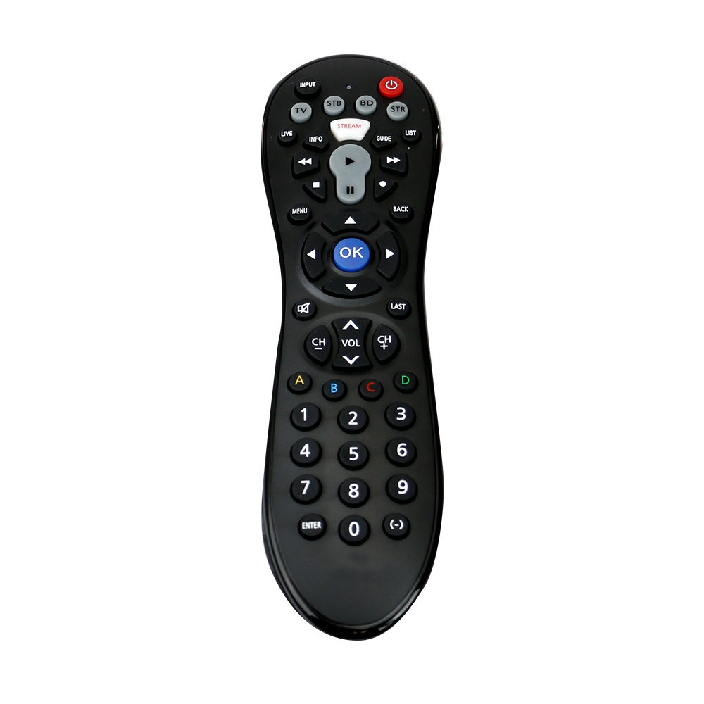 REM-20 QFX 4-in-1 Universal TV And Streaming Remote Control With Extensive Device Compatability Apple TV - Roku