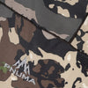 Breathable material on a camo hunting shirt.