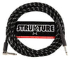 SC186BSR Strukture 18.6 Ft Guitar Cable Black-Silver - Right Angle