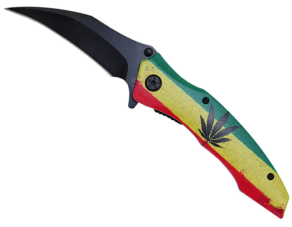 SG-KS1997MA1 Weed Flag Handle Spring Assist Knife