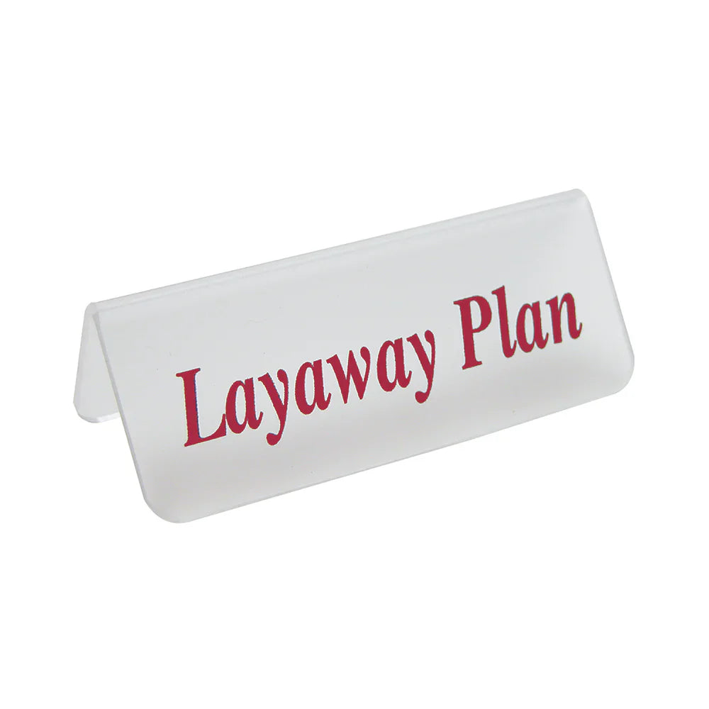 TA-663 (RD) Sign-Layaway Plan-Red Letter 3"L x1-1/4"W x 1-1/8"H