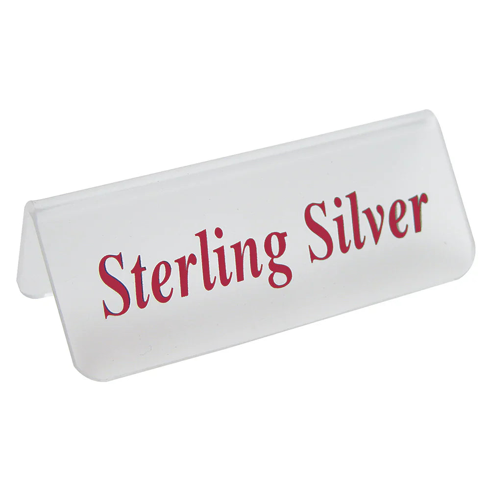 TA-803 (RD) Sign-Sterling Silver- Red Letters 3x1.25