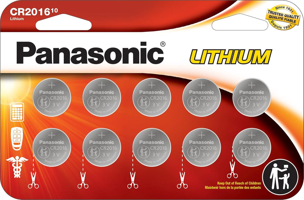 CR2016PA/10BW Panasonic Lithium CR2016 Battery 10-PK