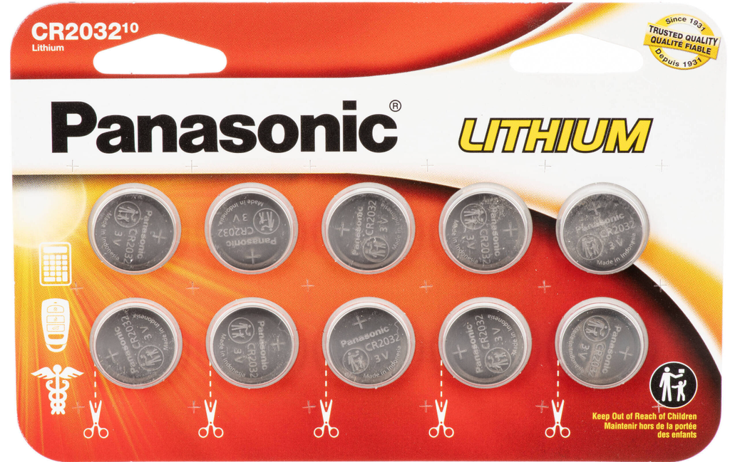 CR2032PA/10BW Panasonic Lithium Battery 10-PK