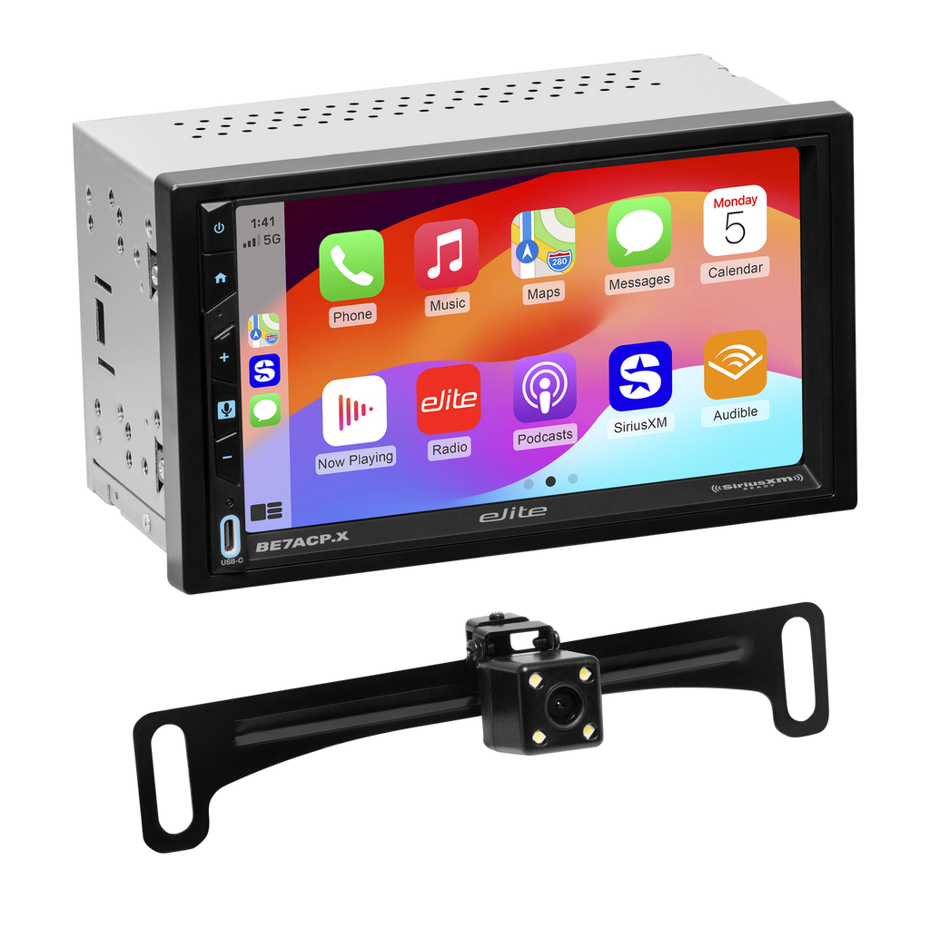 BE7ACP.XC Elite Premium 2x Din Carplay - Backup Camera Pack