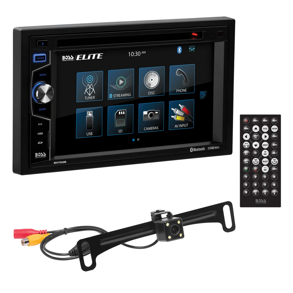 BV755BLC Boss Elite Double-DIN, DVD Player 6.2" Touchscreen With Bluetooth, Rear View camera