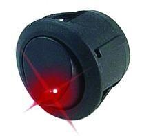 Round Rocker Switch Red Illuminated