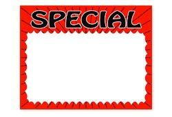 7" X 5.5" Fluorescent Orange Special Splash Sign