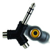 Y Adapter from RCA to 1/4" Stereo Plug