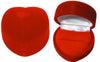 M&M CA72111R Heart Shaped Velour Ring Box - Red