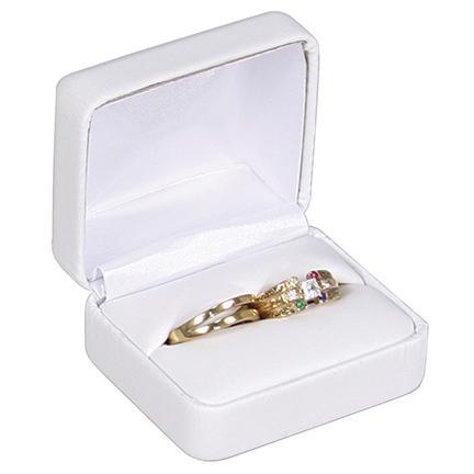 M&M VR5 Faux Leather Double Ring Box - White